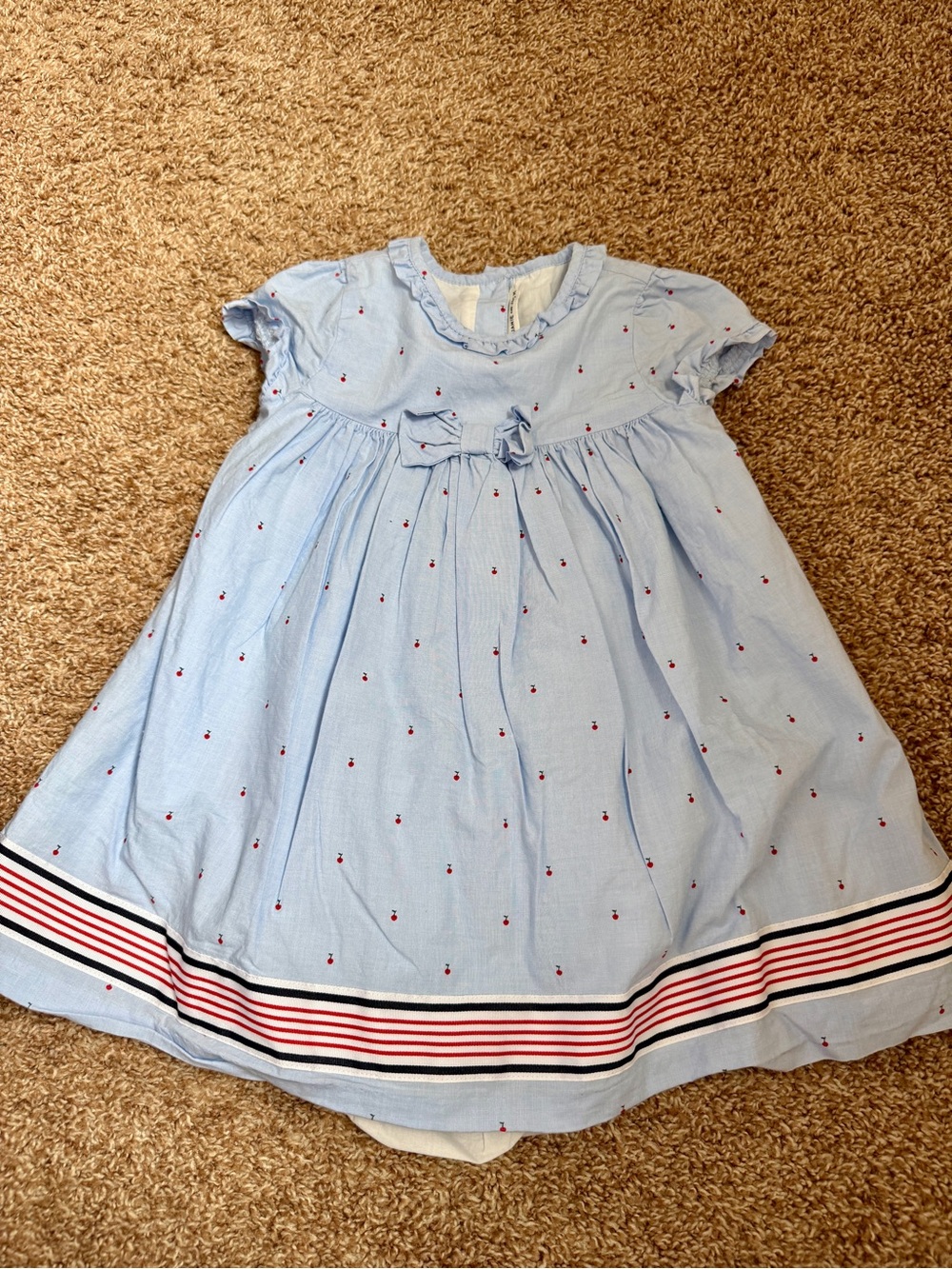 Janie & Jack Sweet Cherry Blue Cotton Dress